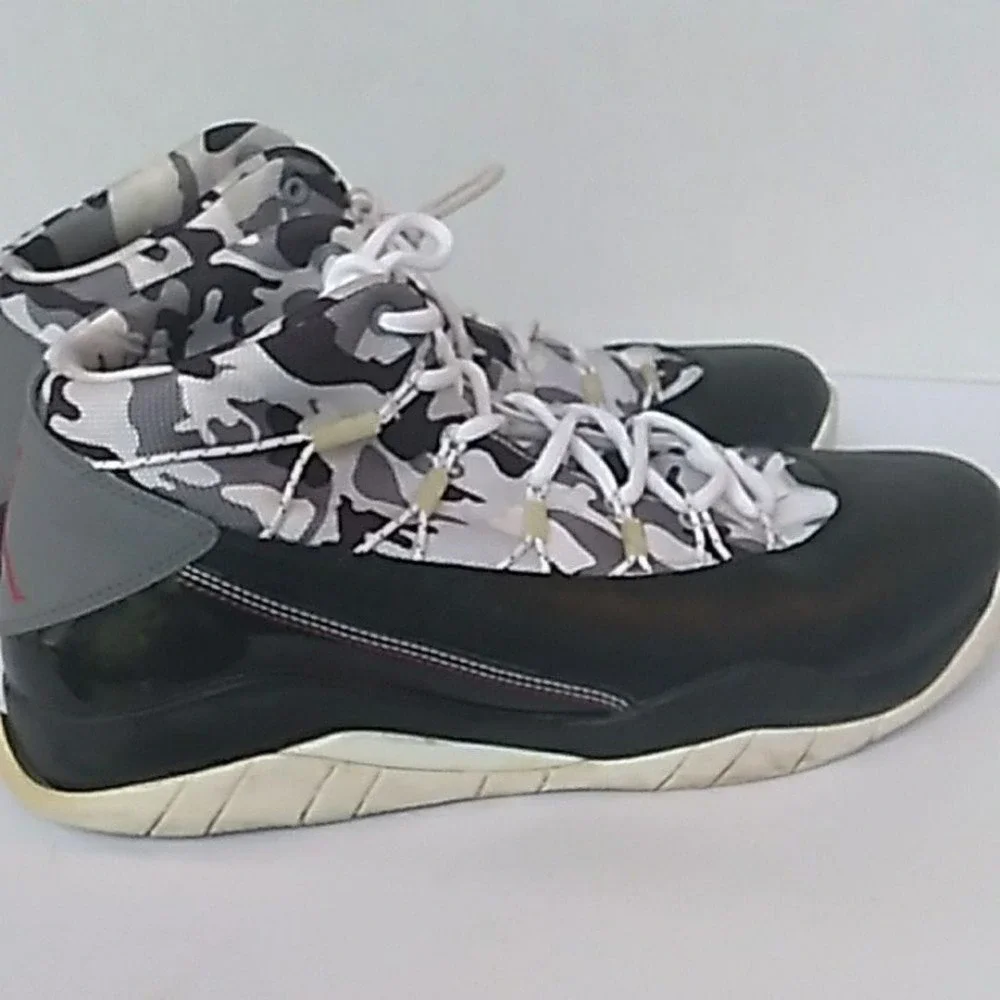 Jordan Flight Club 91 Camo Basketball Shoes‎ Men's Size 9 Black Grey Red
